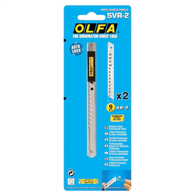 picture of an Olfa knife, ideal for making canvases