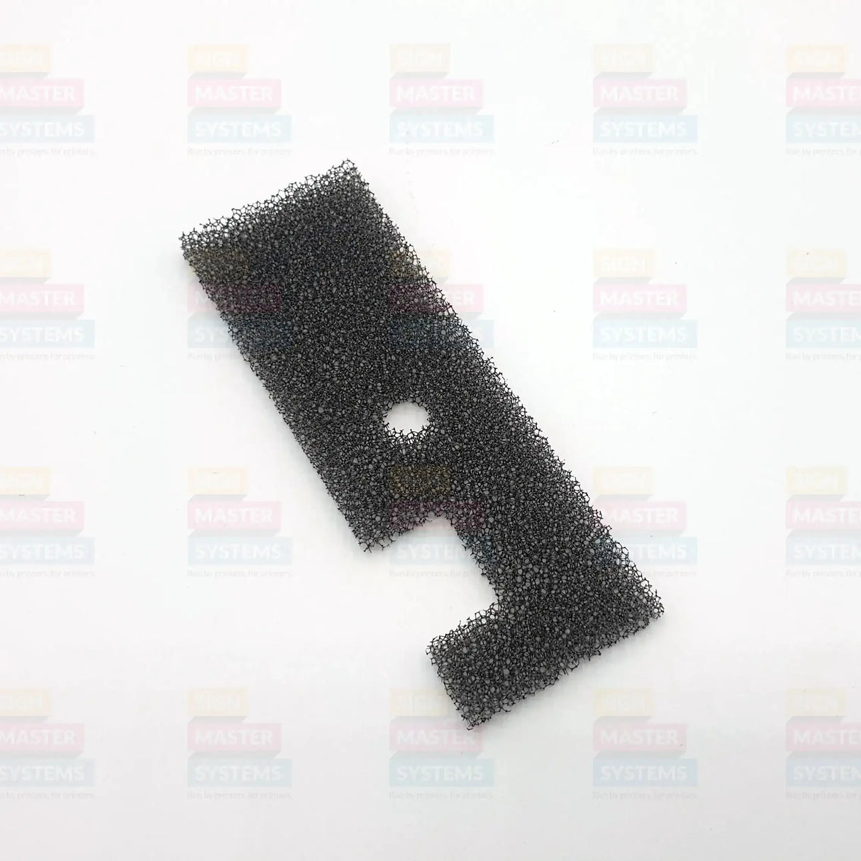 Black foam filter on a white background