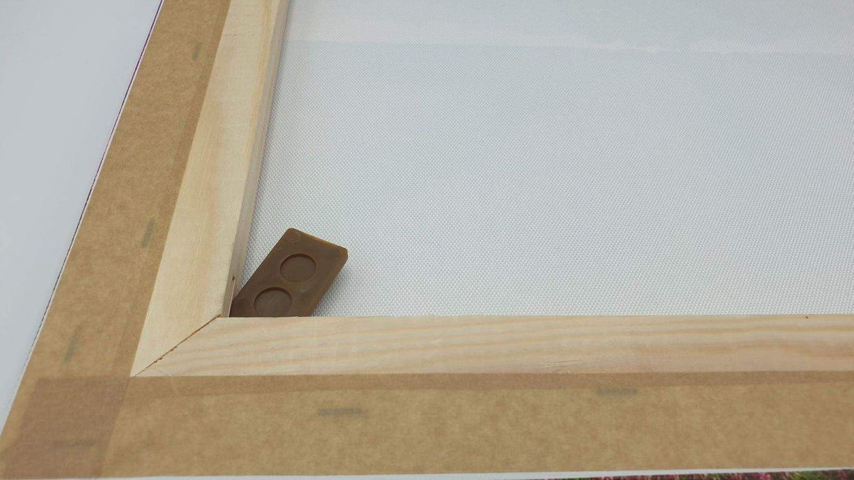 picture of the tape on a finished canvas