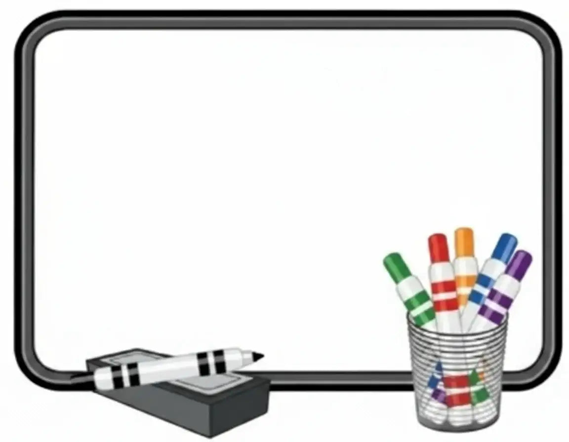 image of a white board which has dry wipe laminate