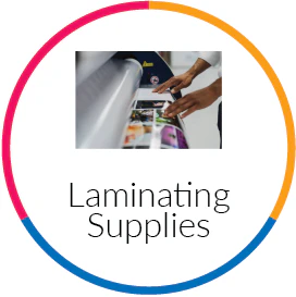 collection page image for all laminating supplies sold at signmaster systems