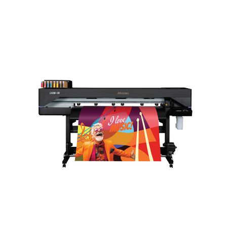 Image of the Mimaki CJV200-130 front with vinyl 