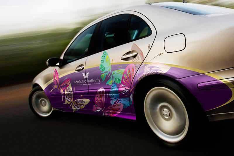 Roland ESL5 inks  Signmaster picture of car 