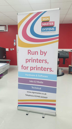 MD-RU380 - 380gsm Layflat PET grey back roll up | Pull Up Banner Material