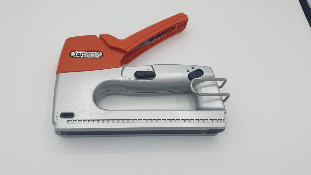 closer look at the Staple Gun that's used for finishing products such as canvas 