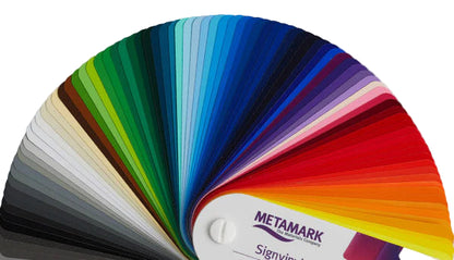 picture of a swatch for coloured vinyl from metamark - sold online at signmaster systems