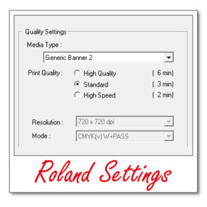 Roland print settings